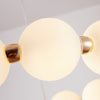 Mysa Modern Opal Glass Halo Pendant 100cm in Brushed Brass