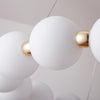 Mysa Modern Opal Glass Halo Pendant 100cm in Brushed Brass