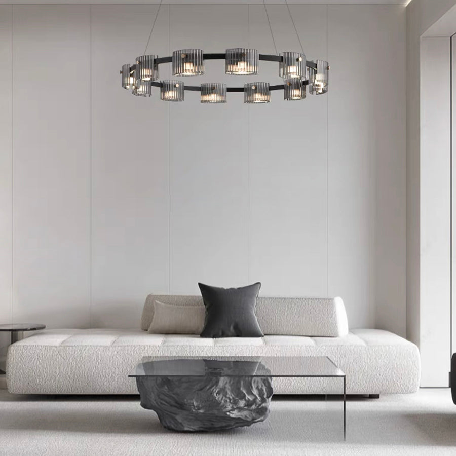 Onda Halo Ripple Glass Pendant in 60-100cm