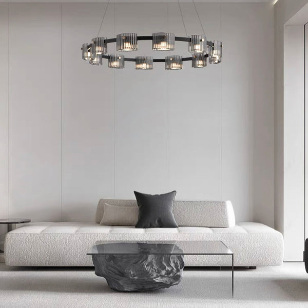 Onda Halo Ripple Glass Pendant in 60-100cm