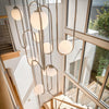 void 10 light cluster brushed nickel staircase chandelier