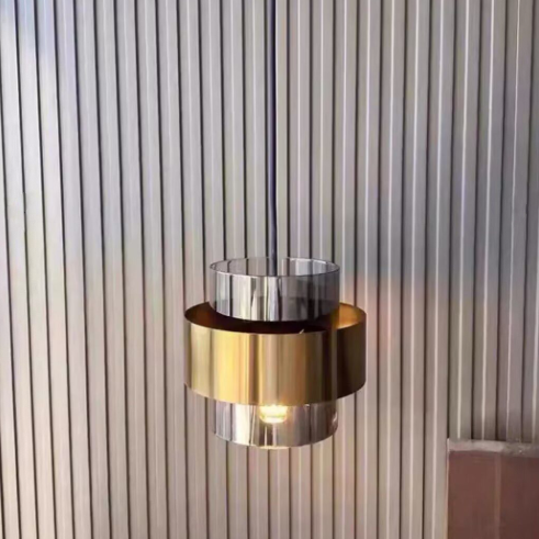 Walter 18cm Gold Modern Pendant with Smoke Glass