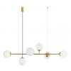 Spark 6 Light Satin Brass Linear with Opal Glass