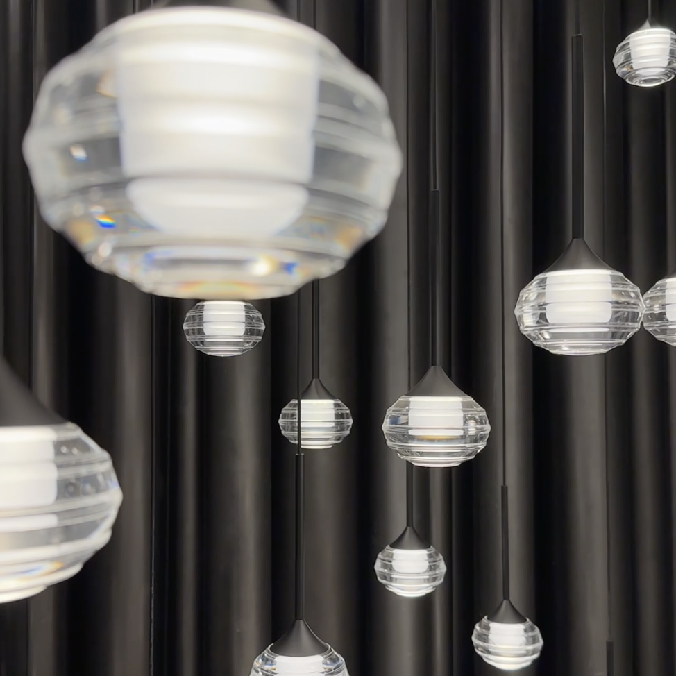 Raindrop 48 Ultra Modern Cluster in Black
