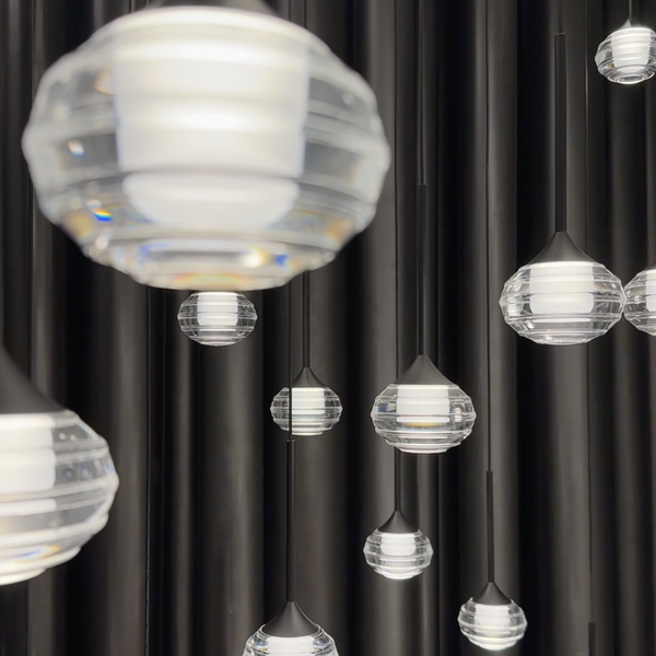 Raindrop 48 Ultra Modern Cluster in Black
