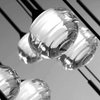 hand made diffused crystal glass pendant lights with black suspension cables