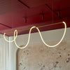 Curl Curl Large Adjustable 200cm Linear Suspension Pendant in Brushed Brass
