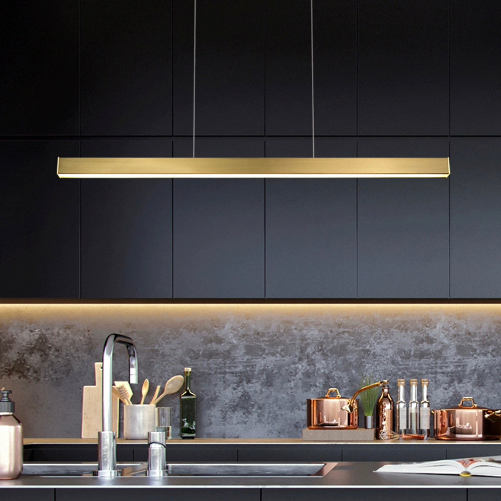 Contenta Smart Modern Brass Linear Pendant in Various Sizes