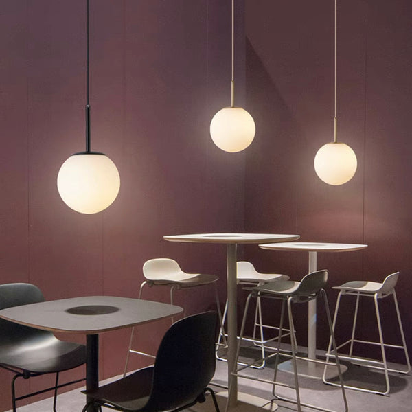 Cruinn Sphere Modern Opal Glass Pendant in Various Sizes