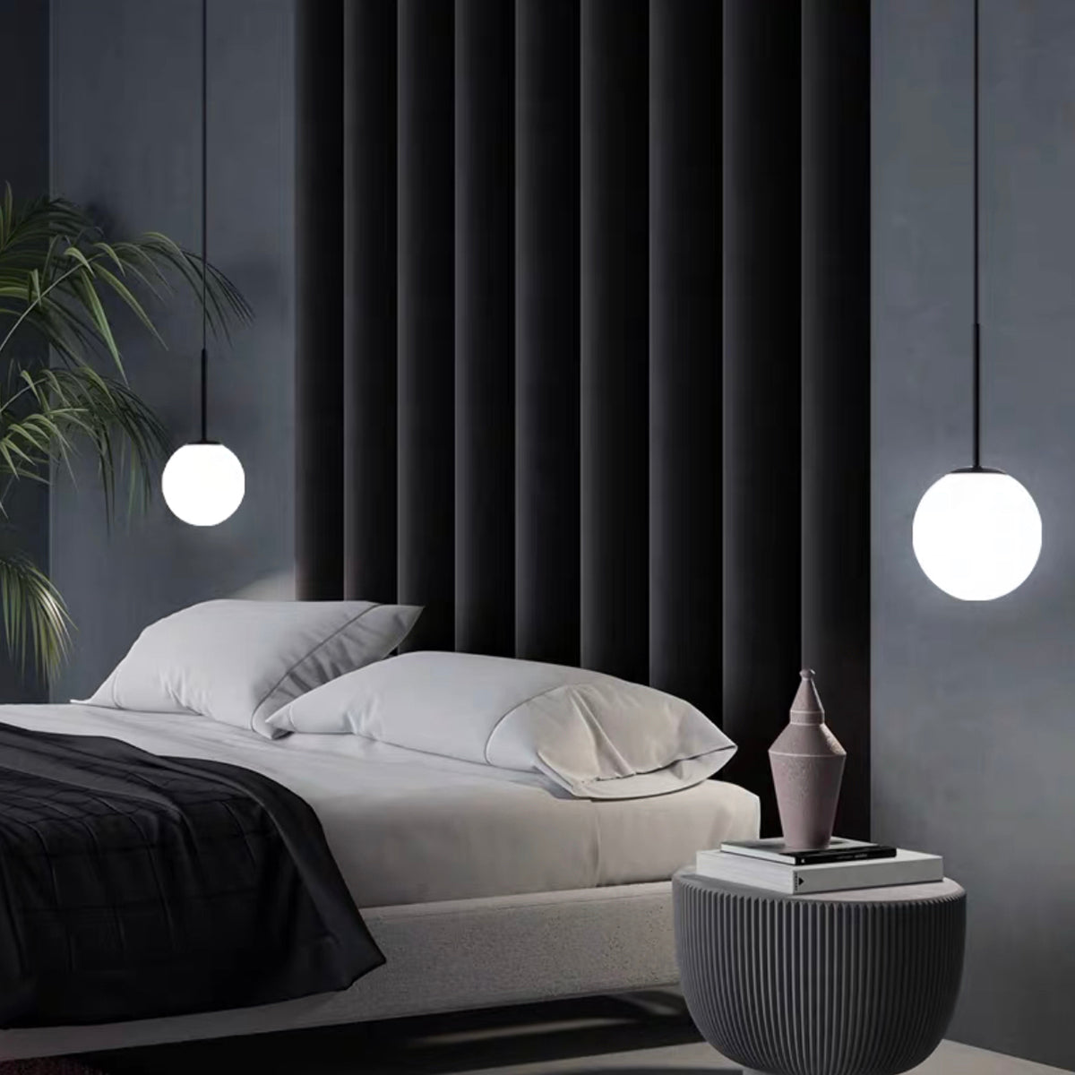 Cruinn Sphere Modern Opal Glass Pendant in Various Sizes