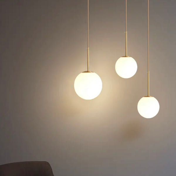 Cruinn Sphere Modern Opal Glass Pendant in Various Sizes