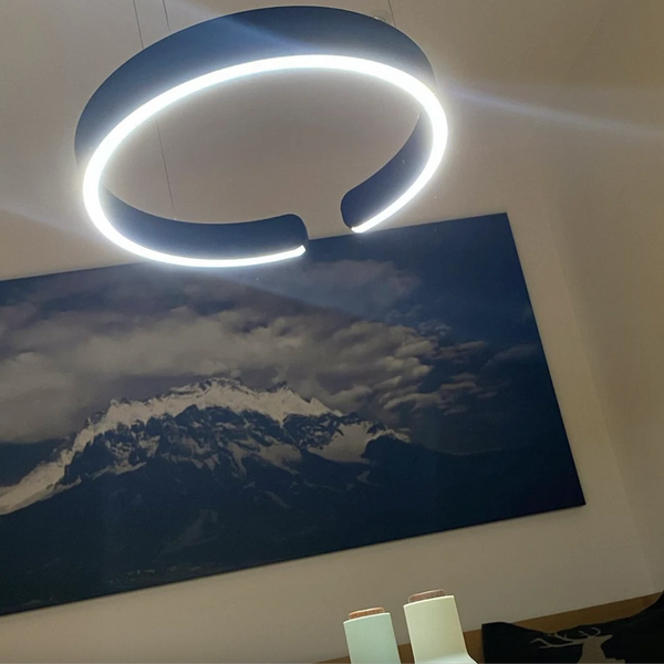 Enso Black Modern Halo Pendant Light 40cm, 60cm & 80cm