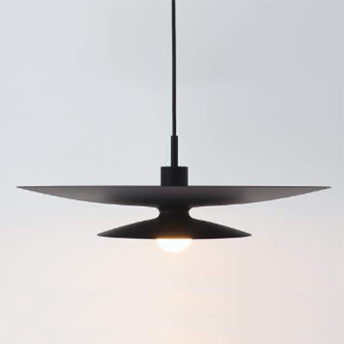 Fluga Wide 50cm Modern Statement Pendant in Black or Brushed Brass