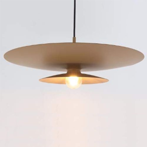 Fluga Wide 50cm Modern Statement Pendant in Black or Brushed Brass