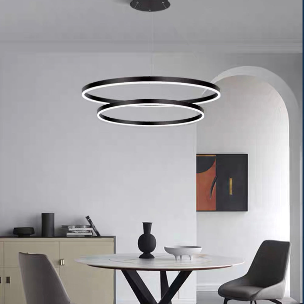 Halo II Modern 2 Tiered Dimmable LED Ring Pendant