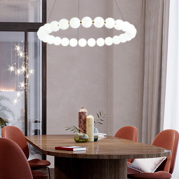 Mysa Modern Opal Glass Halo Pendant 80cm in Various Colours