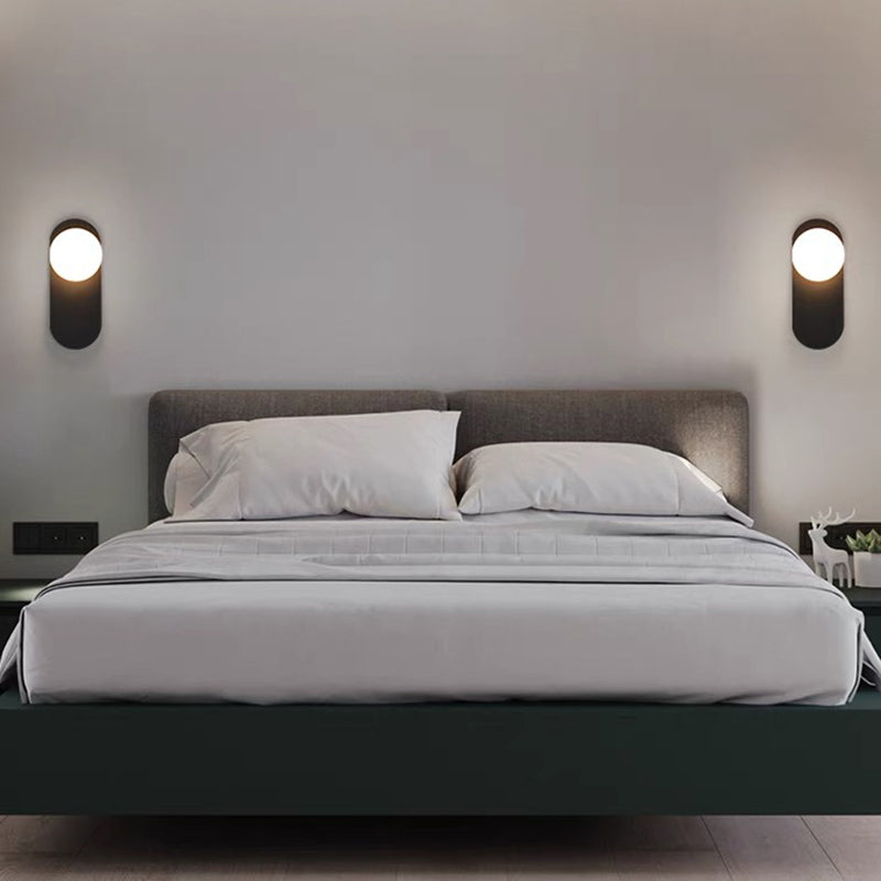 Orbe 13cm Minimalist Wall Light in Black, White & Brass