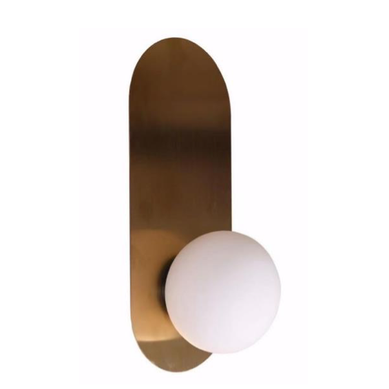Orbe 13cm Minimalist Wall Light in Black, White & Brass