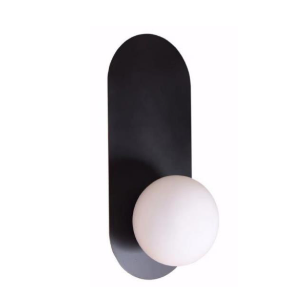 Orbe 13cm Minimalist Wall Light in Black, White & Brass