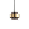 Walter 18cm Gold Modern Pendant with Smoke Glass