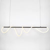modern linear abstract LED pendant light zlights curl curl black 150cm 1500mm dimmable metal suspension wire perfect over island benches