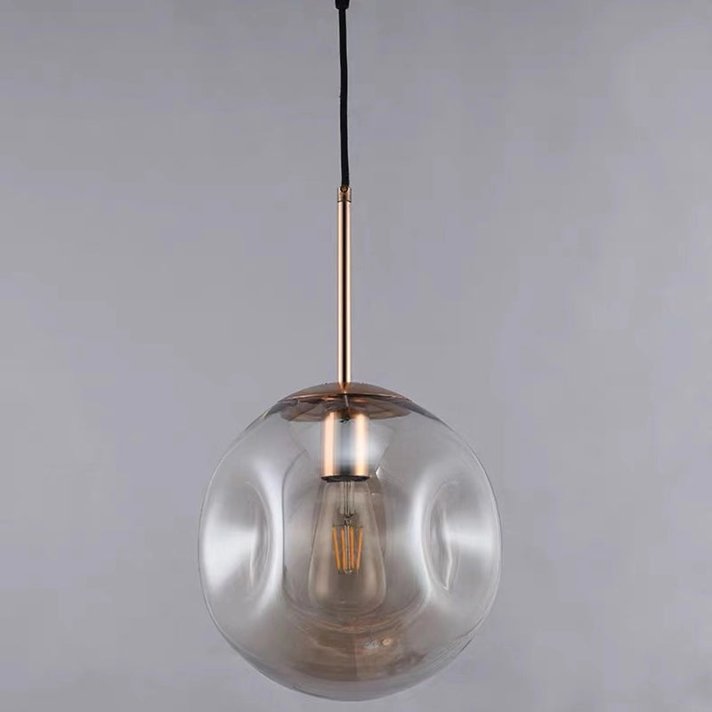 Hamilton Dimple 25cm Hand Made Glass Pendant in Smoke or Amber