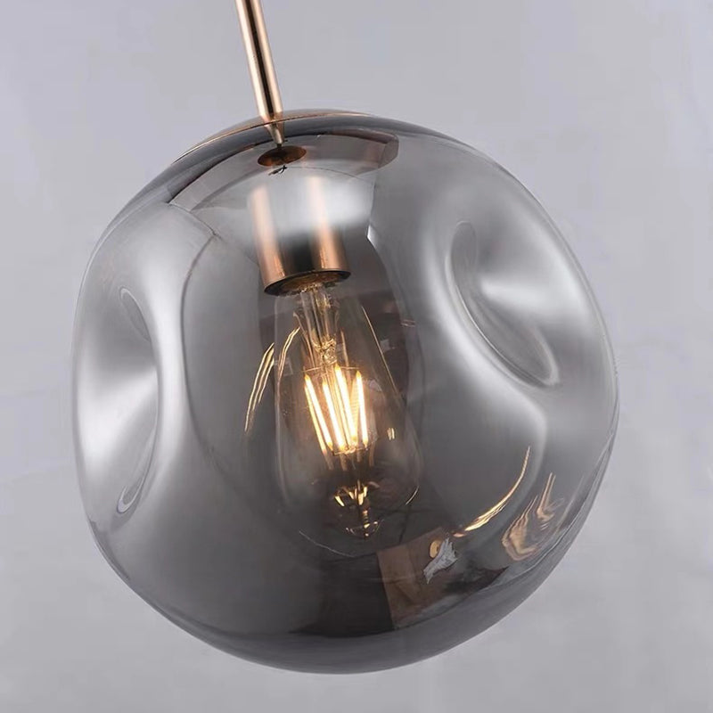 Hamilton Dimple 25cm Hand Made Glass Pendant in Smoke or Amber