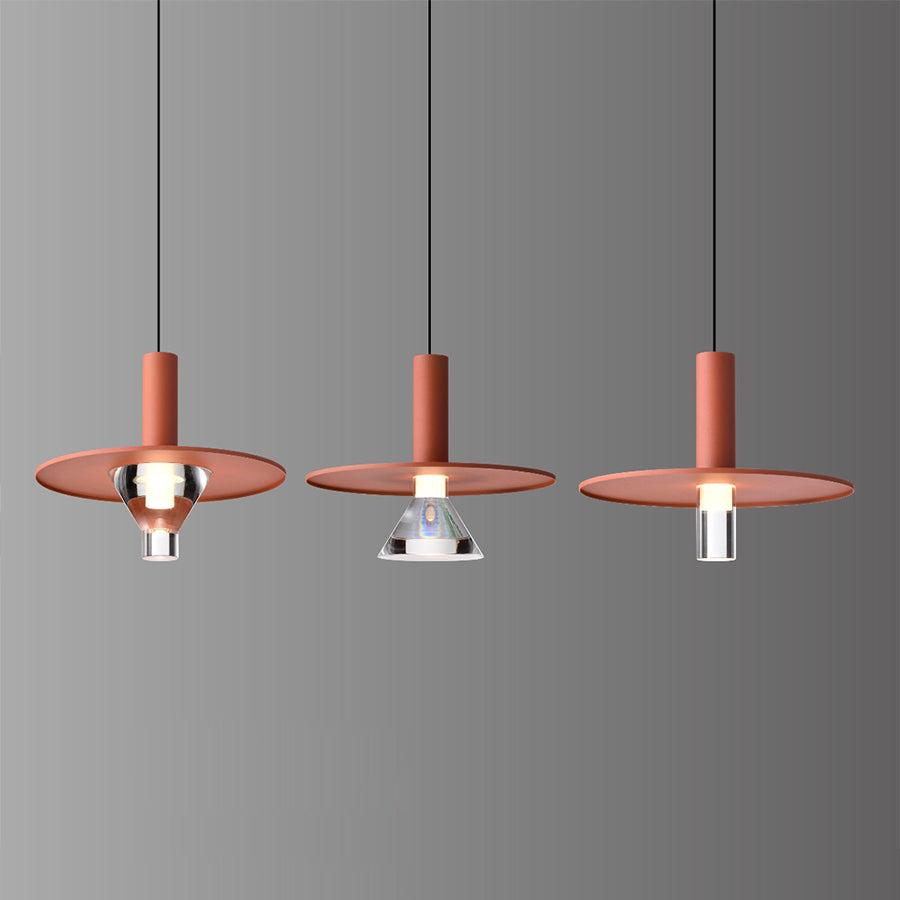 Arriba+1 Clear Modern Pendant 28cm in Various Colours