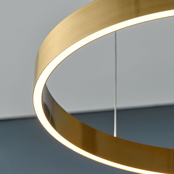 Enso Gold Modern Halo Pendant Light 80cm Brass