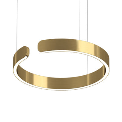 Enso Gold Modern Halo Pendant Light 80cm Brass