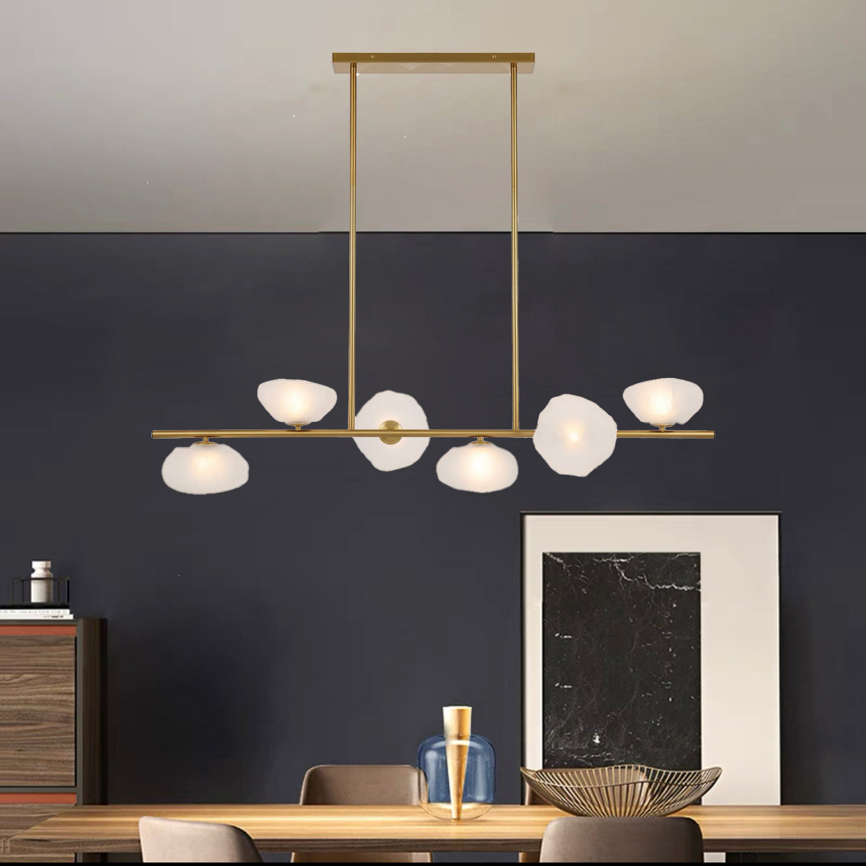 Fiore 6 Light 135cm Linear Pendant in Various Colours