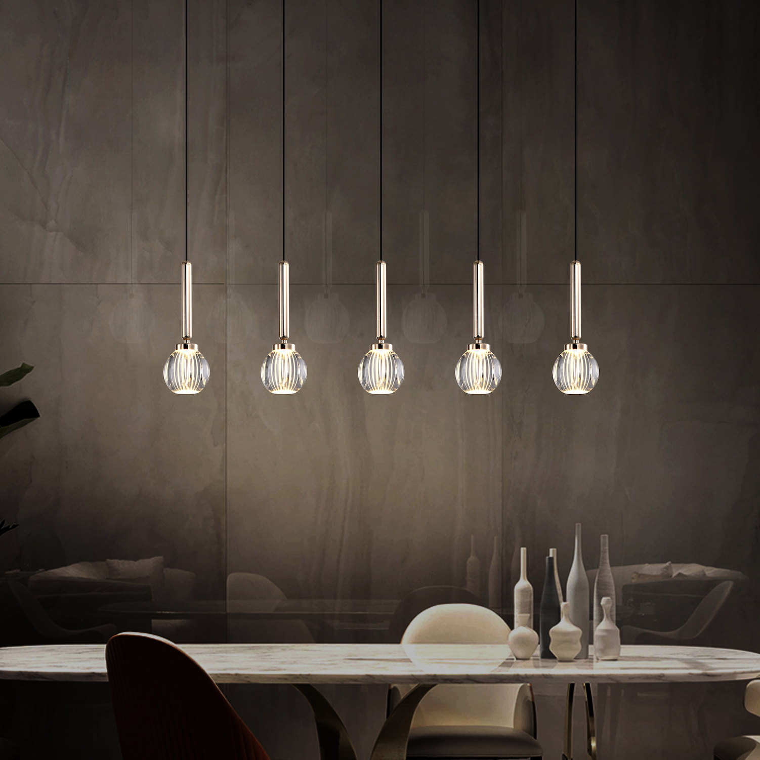 Gota 5 Light 120cm Linear Pendant