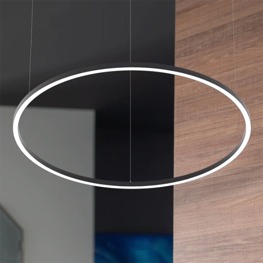 Halo II Modern 80cm LED Ring Pendant in Black or White