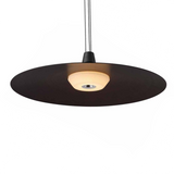 dark copper pendant shade with a warm diffused light 