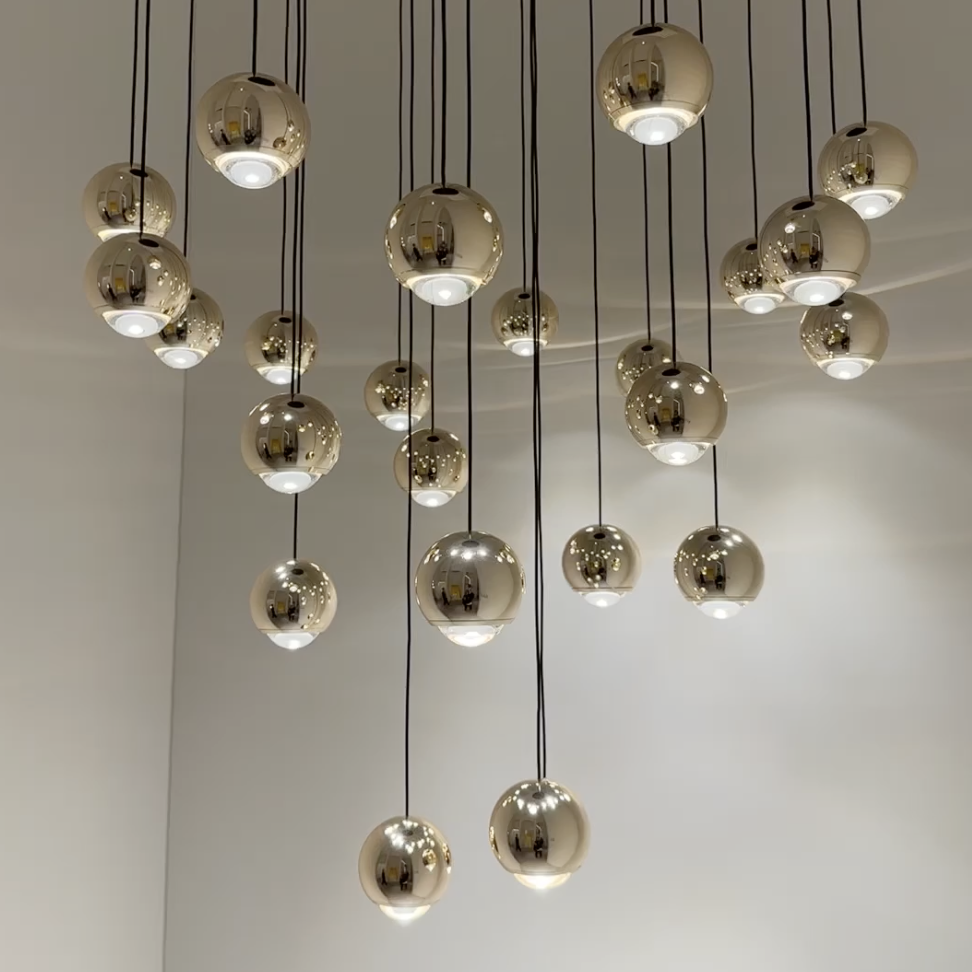 Mira 36 Light Cluster in Polished Brass or Black