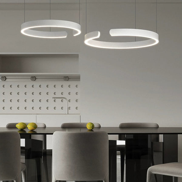 Enso White Modern Halo Pendant Light 80cm