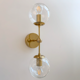 Dual Shade Wall Light in Brushed Brass