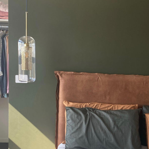 Stark Skinny Modern Mesh Glass Pendant in 15cm