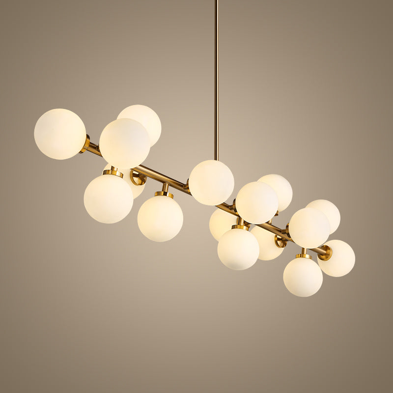 replica mimosa small 16 light  pendant in gold brass from zlights 2020 opal glass dimmable