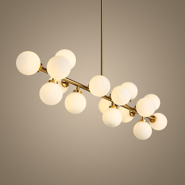 replica mimosa small 16 light  pendant in gold brass from zlights 2020 opal glass dimmable