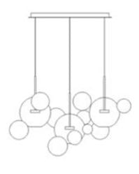 Replica Bolle Bubble Pendant Light  by Giopato Coombes in Various Sizes