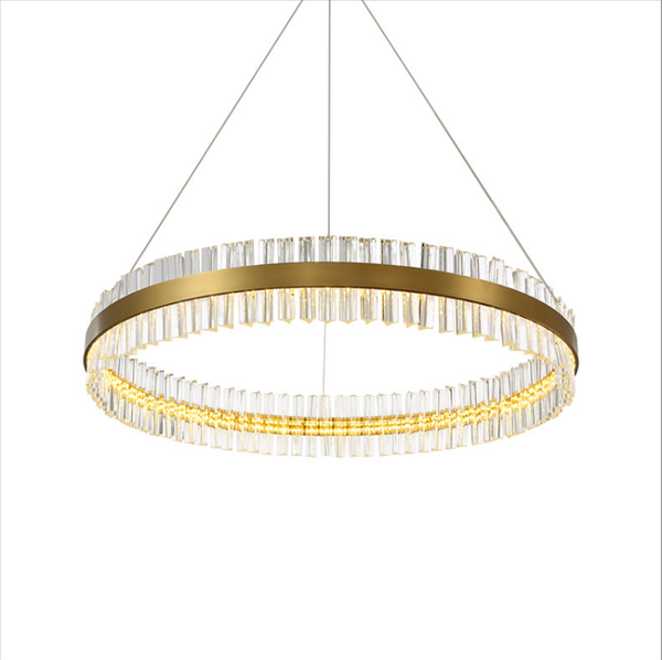 Natural Ice Deco Circular Brass Pendant in Various Sizes