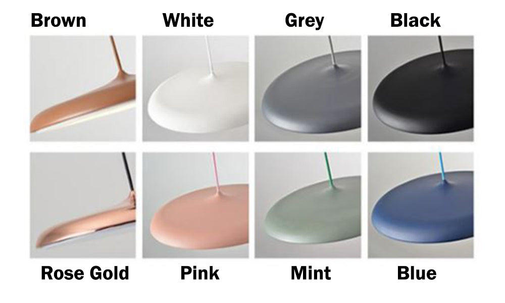 All the pastel colours our pendant comes in 