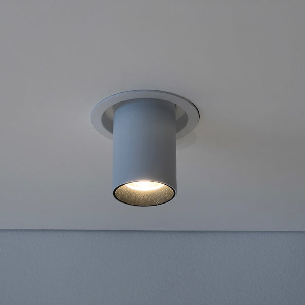 modern adjustable white low glare pull out LED downlight Australia 2023 zlights 90mm cutout spotlight feature kitchen island
