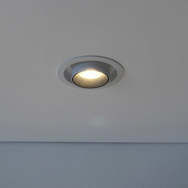 modern adjustable white low glare pull out LED downlight Australia 2023 zlights 90mm cutout