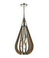 Boni Taupe Wood Pendant in 1, 3 and 6 Light Sizes