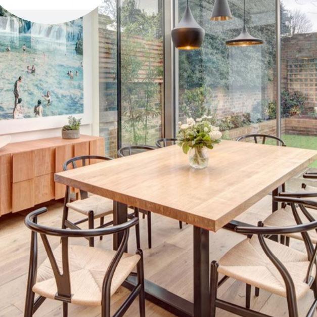 Replica tom dixon in Australian cafe with natural wooden furniture 