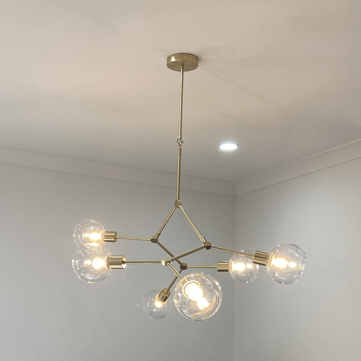 2024 Luxury Pendant Lighting Buy Large Small Pendant Lights Online   Delphine 6 Light Brass Chandelier Pendant Adjustable Arms 150cm Drop 170cm Diameter 1700mm Bubble Glass Multi Arm Dining Table Feature Pendant Gold Feature Light Metal Zlights Austral 580x@2x 