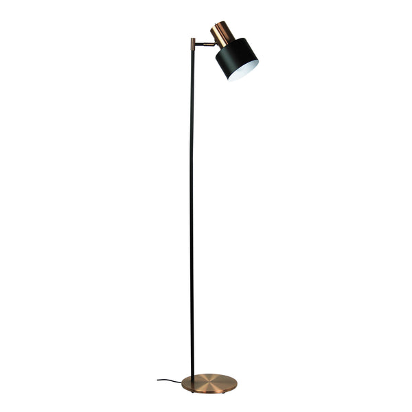 Diaz Mid-Century Floor Lamp 150cm in Brushed Chrome or Copper