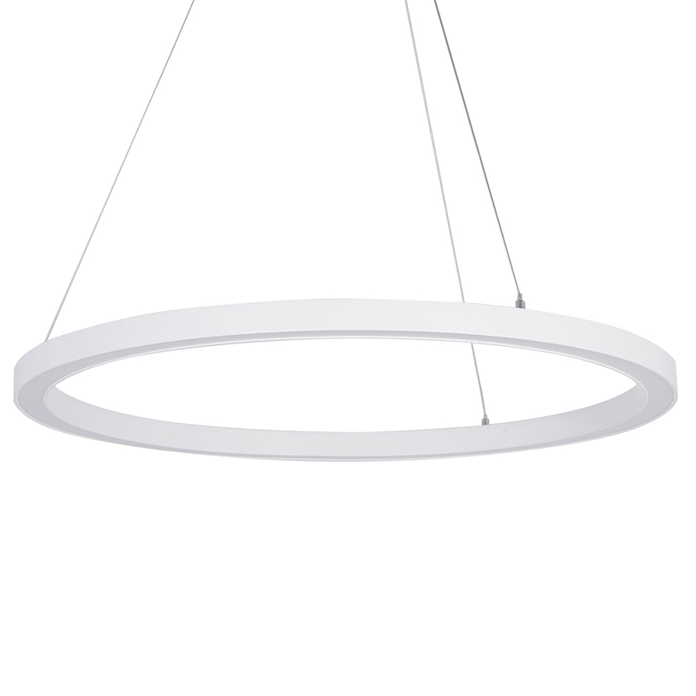 White circular ring pendant light interior modern lighting